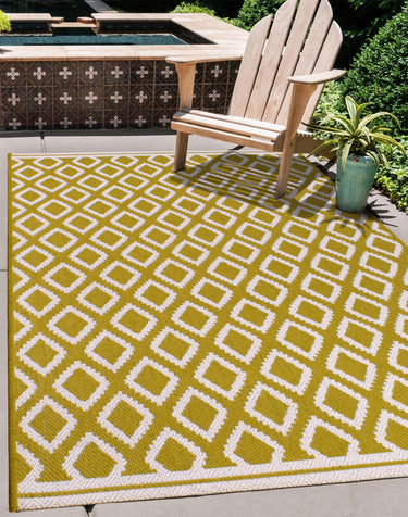 Diamond Garden Patio Picnic Travel Summer Breeze Indoor Outdoor Polypropylene Geometric Rug - Small 100x150 cm (3'4"x4'11")