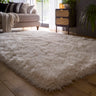 Phoenox Origins Extravagance High Pile Fluffy Ivory Shaggy Modern Plain Rug - Small 80x150 cm (2'6"x5')