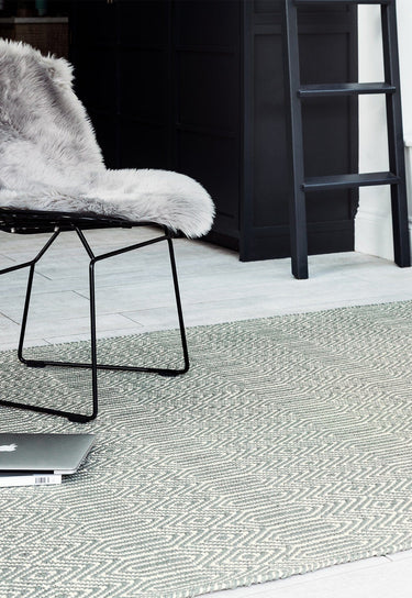 Sloan Hand Woven Flatweave Ethnic Rug or Runner in Silver - Small 100x150 cm (3'4"x4'11")