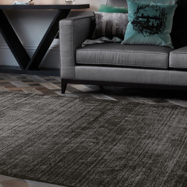 Linley Hand Woven Viscose Slate Plain Rug in 120 x 180 cm