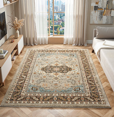 Cashmere 5570 Grey Multi Oriental Traditional Floral Kilim Hallway Runner Rug - Small 80x150 cm (2'6"x5')