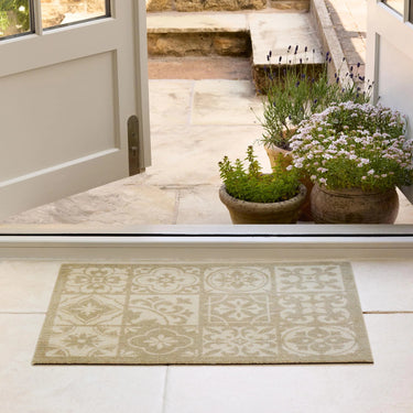 My Pattern Mediterranean Tile Washable Non-Slip Floral Doormat - Small 50 x 75 cm (2'x2'5")