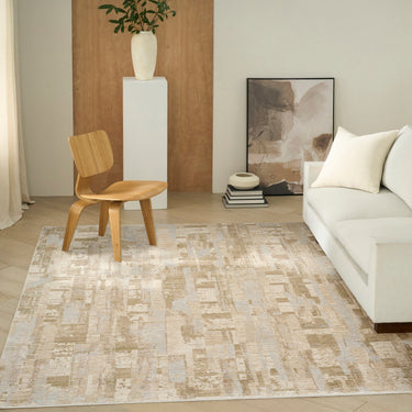 Calvin Drift DRF04 Pattern Beige Grey Abstract Textured Modern Rug - 239 x 310 cm (7'10"x10'2")