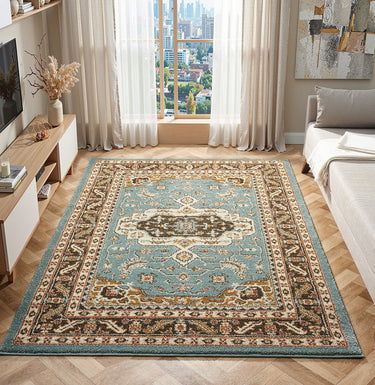 Cashmere 5570 Blue Multi Oriental Traditional Floral Kilim Hallway Runner Rug - Small 80x150 cm (2'6"x5')