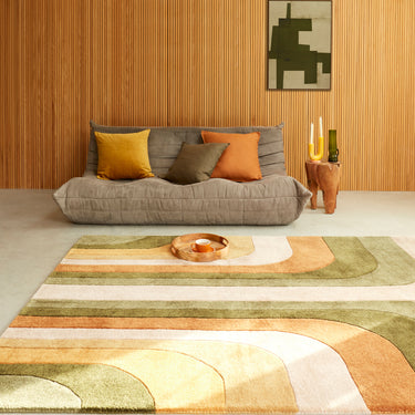 Asiatic London Romy Retro Hand-Tufted Green Wool Modern Soft Rug - Medium 120x170 cm (4'x5'6")