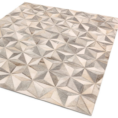 Gaucho Hand Woven Real Cow Hide Sheepskin Patchwork Facet Grey Rug - Medium 120x170 cm (4'x5'6")