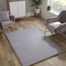 URCO Luxe Faux Fur Super Silver Shaggy Textured Plain Rug - Small 80x150 cm (2'6"x5')
