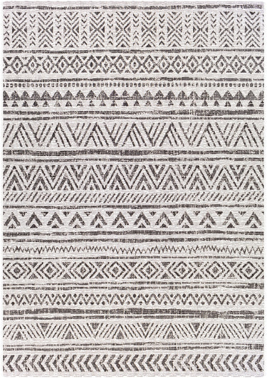 Eagean Geometric Black, Off-White & Charcoal Rug - Medium Plus 130x180 cm (4'3'' x 5'11'')