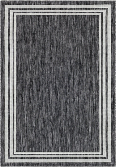 Eagean Vintage Outdoor Oriental Grey, Charcoal & Cream Rug - Medium Plus 130x180 cm (4'3'' x 5'11'')