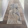 Nourison Maxell MAE08 Grey Cotton Abstract Modern Rug - Runner 66x229 cm (2'2"x7'6")