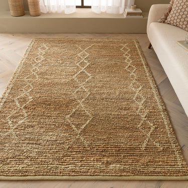 Souk Berber Natural Chunky Weaves Bordered Hand Woven Jute Rug in Beige Natural Blonde - Medium 120x170 cm (4'x5'6")
