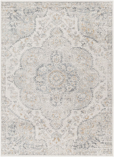 Elaziz Vintage Traditional Boho Oriental Grey, Ivory & Light Beige Rug - Design ELZ2371 - Large Plus 160x230 cm (5'3'' x 7'7'')