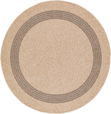 Encore Cottage Round Outdoor Beige, Tan & Black Rug - Design ENC2301 - Round 100x100 cm (3'3'' x 3'3'')
