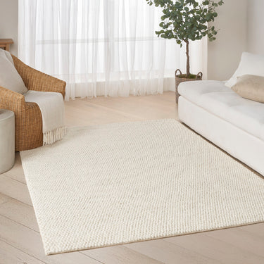 DKNY Pure Knots DKP01 Hand Made Plush Chunky Loop Texture Ivory Rug - 61 x 91 cm (2'3')