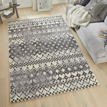 Consept Looms Somerset SOM104 Tribal Pattern Antharcite Polypropylene Traditional Geometric Rug - Medium 120x170 cm (4'x5'6")