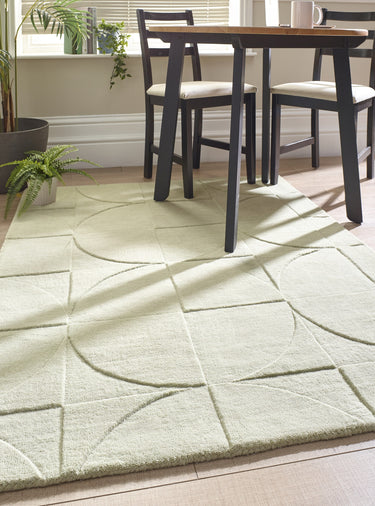 Origins Penny 3D Eucalyptus Hand-Carved Wool Geometric Rug - Medium 120x170 cm (4'x5'6")