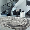 Tuscany Silk Marquina Marble Rug Premium Hand Woven Luxury Abstract Shiny Monochrome Rug - Medium 120x180 cm (4'x6')