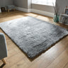 Splendour Shadow Touch Silky Ivory Silver Shaggy Soft Rug 75x150 cm