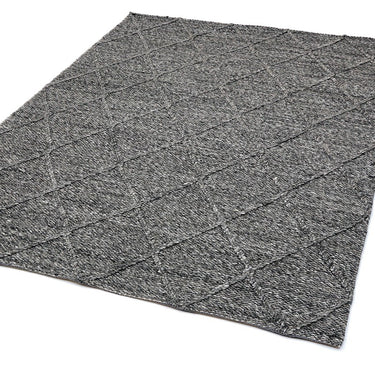 Katherine Carnaby Coast Diamond Wool and Viscose High Quality Hand Woven CD0 Charcoal Grey Rug - Medium 120x170 cm (4'x5'6")