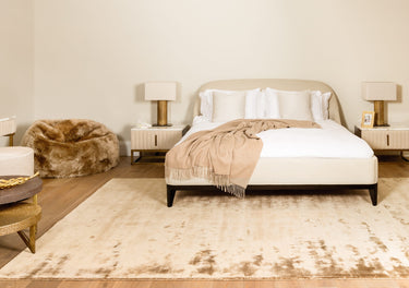 Chrome Hand Made Rug Modern Plain Viscose Silky Shiny Luxurious Tan Brown Rug - Medium 120x180 cm (4'x6')