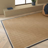 Asiatic London Bordo Sisal Slate Cream Border Herringbone Pattern Natural Beige Jute Cotton Textured Flatweave Rug - Medium 120 x 170 cm (4'x5'6")