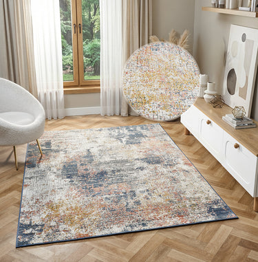 Delta Kappa Multi Cotton Abstract Geometric Boho Rug - Small 80x150 cm (2'6"x5')