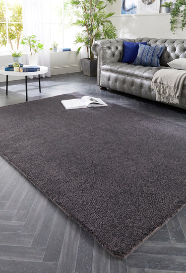 My Fluffy Anti-Slip Machine Charcoal Grey Washable Non-Slip Polypropylene Shaggy Rug - X-Small 60x100 cm (2'x3'4")
