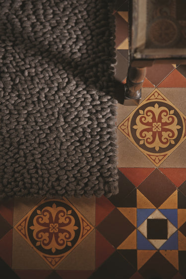 Union Wool Hand Woven Texture Chocolate Brown Rug - Small 80x150 cm (2'6"x5')