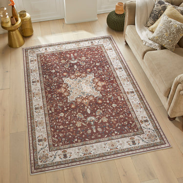 Consept Looms Liberty Classic LIB203 Palette Red Washable Non-Slip Traditional Rug - Medium 120x180 cm (4'x6')