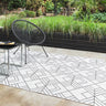 Asiatic London Patio Deco PAT16 Diamond Ivory Black Indoor Outdoor Polypropylene Geometric Flatweave Rug - Medium 120x170 cm (4'x5'6")