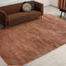 Gleam Luxury Contemporary Modern Silky Shiny Plain Hand Woven Terracotta Orange Rug - Large 160x230 cm (5'3"x7'7")