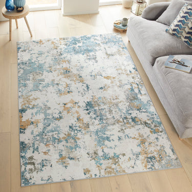 Consept Looms Liberty LIB104 Aqua Blue Washable Non-Slip Modern Rug - Medium 120x180 cm (4'x6')