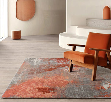 Colores Cloud Magma CO12 Orange Red Multi Polypropylene Abstract Flatweave Rug - Large 160x230 cm (5'3"x7'7")