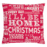 Christmas Songs Red Washable Cotton Soft Cushion 45x45 cm