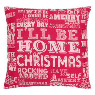 Christmas Songs Red Washable Cotton Soft Cushion 45x45 cm