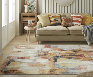 Consept Looms Lux LUX03 Machine Multicolour Washable Non-Slip Abstract Geometric Rug - Medium 120x180 cm (4'x6')