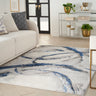 Brushstrokes BSK02 Artistry Silky Shimmer Grey Navy Polypropylene Abstract Textured Rug - Large 160x221 cm (5'3"x7'3")