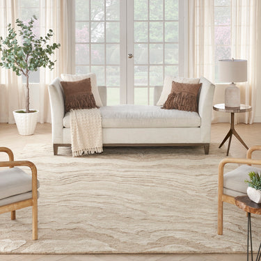 Graceful GRU01 Taupe Modern Abstract Wool Rug & Hallway Runner by Nourison - Medium 114x175 cm (4'x5'9'')