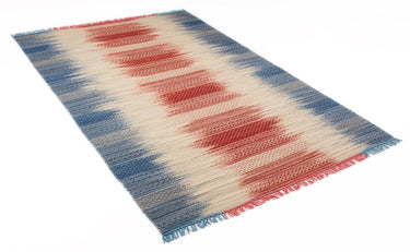 Consept Looms Fusion Knitted Fringed Bright Wool Traditional Geometric Textured Rug 200x290 cm