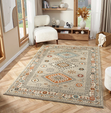 URCO Cashmere 5567 Grey Oriental Traditional Floral Kilim Hallway Runner Rug - Small 80x150 cm (2'6"x5')