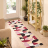 Floormatters Washable Runner and Doormat Set Purple Geo Anti-Slip Mat in 40x60 & 50x150 cm