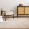 Laurent LA01 Checkered Fringed Beige Natural Cotton Abstract Textured Checked Rug - Large 160x240 cm (5'3"x7'10")