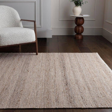 Birkdale Hand Woven Wool Blend Boucle Texture Reversible Rug in Beige - Large 160x230 cm (5'3"x7'7")