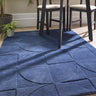 Origins Penny 3D Blue Hand-Carved Wool Geometric Rug - Medium 120x170 cm (4'x5'6")