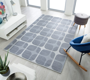 Zest Mesh Grey Geometric Modern Soft Rug 120x170 cm