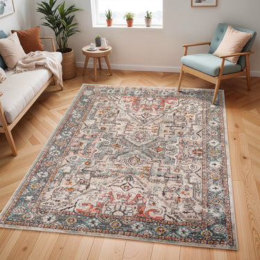 Ankara AKR2326 Antique Multicolour Area Polypropylene Oriental Traditional Vintage Rug - Large 140x200 cm (4'8"x6'7")