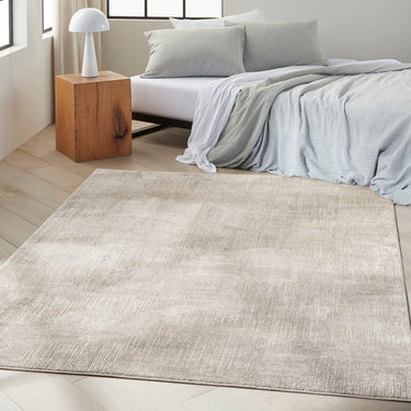 Calvin Irradiant IRR01 Silver Abstract Geometric Textured Rug - 119 x 180 cm (3'11"x5'11")