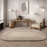 Asiatic London Halo Calico Oval Tufted Ombre Beige Natural Hand-Carved Wool Viscose Bordered Rug - Large 160x230 cm (5'3"x7'7")