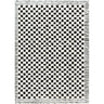 Freud Modern High Pile Checkered Runner Skandi Black & Ivory Rug - Large Plus 160x213 cm (5'3'' x 7')