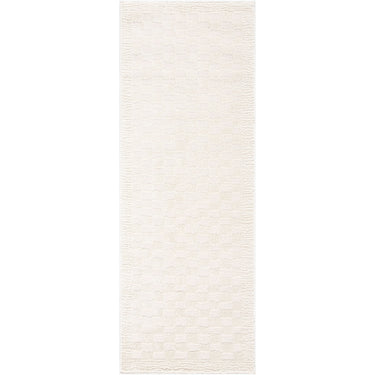 Freud Modern High Pile Checkered Runner Skandi Ivory & Off-White Rug - Runner 80x220 cm (2'7'' x 7'3'')